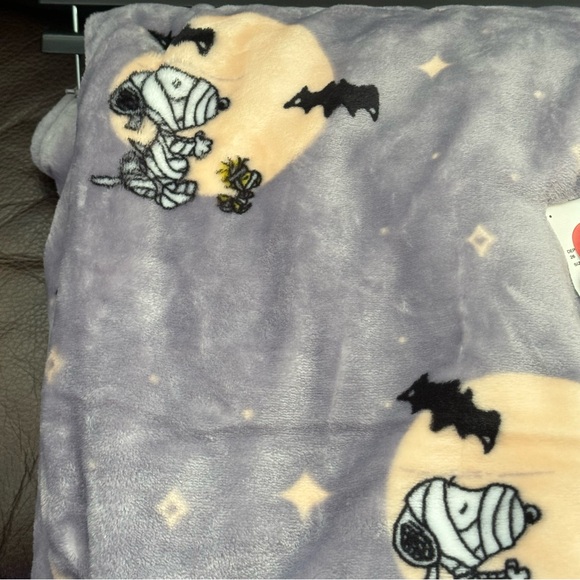 Peanuts Snoopy & Woodstock Mummies 50” x 70” Plush Halloween Throw Blanket - Picture 3 of 6